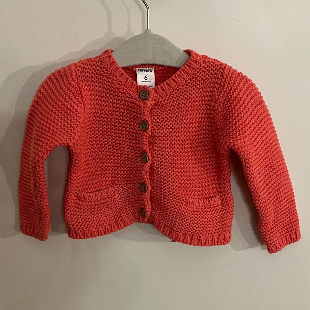 Carter's Cozy Red Button-Up Cardigan